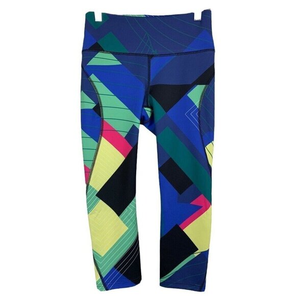 Shape Capri Leggings Yoga Colorful Geometric Size - Picture 1 of 8